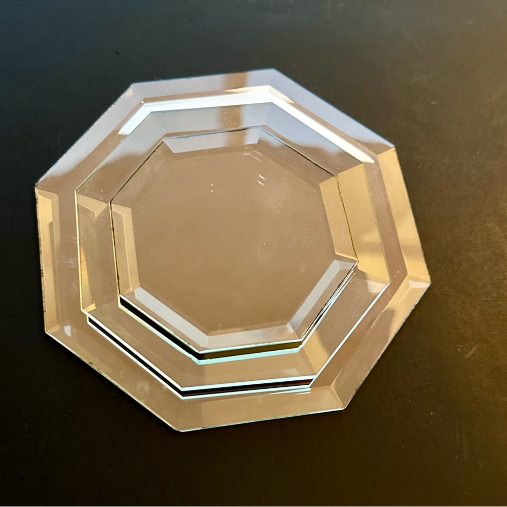 Bevelled Octagonal Glass Mirrors set of 3